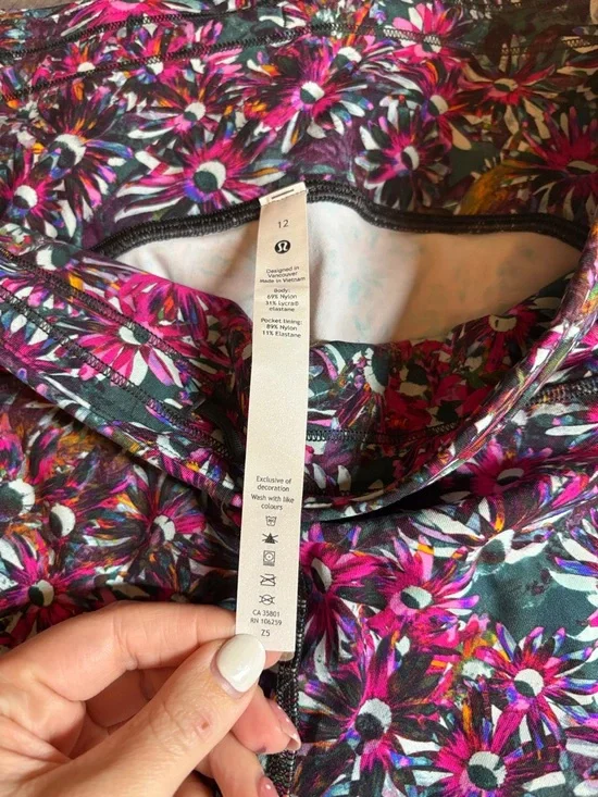 lululemon athletica Floral Print Leggings Size 12 - Picture 4 of 6
